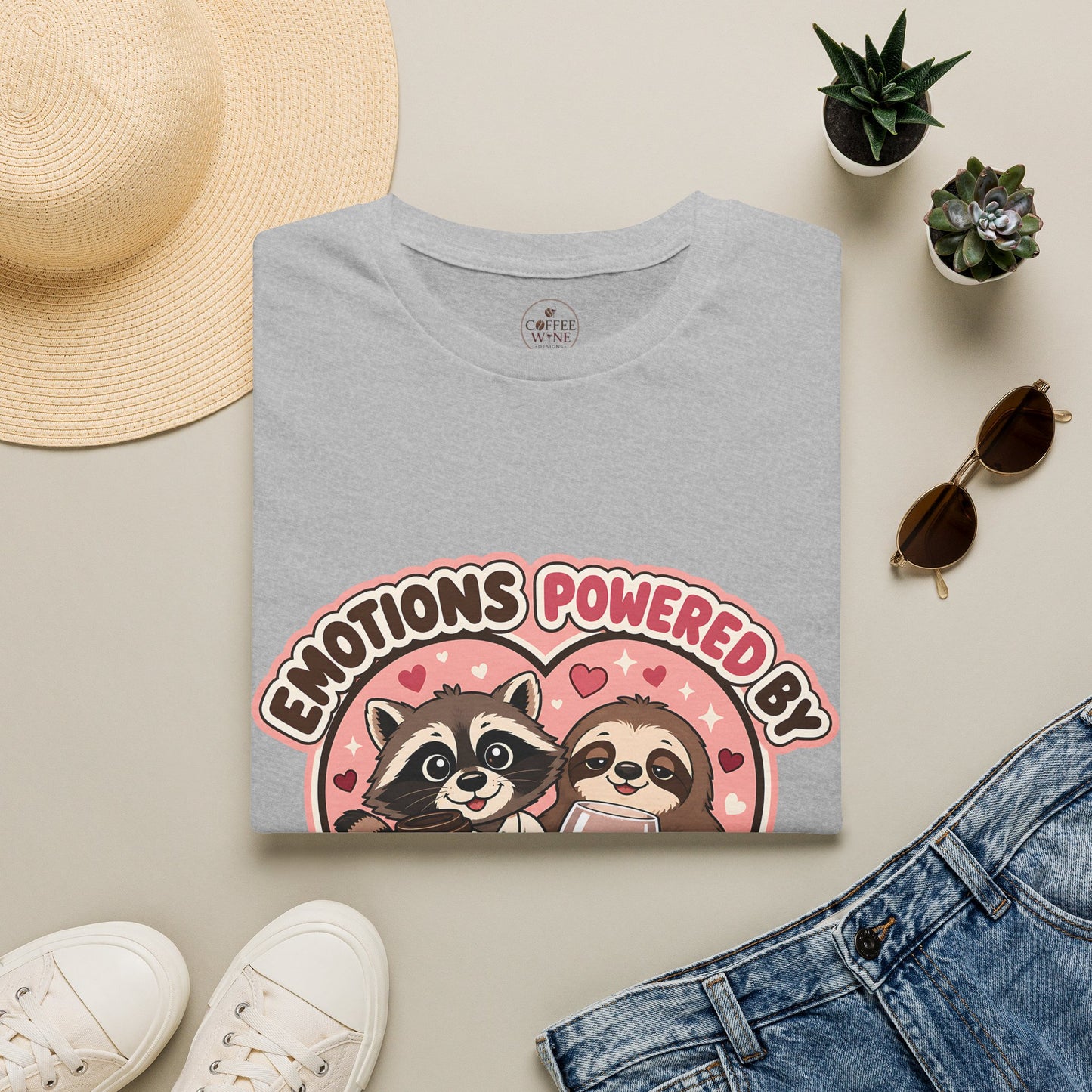 Emotions Powered By Coffee & Wine T-Shirt