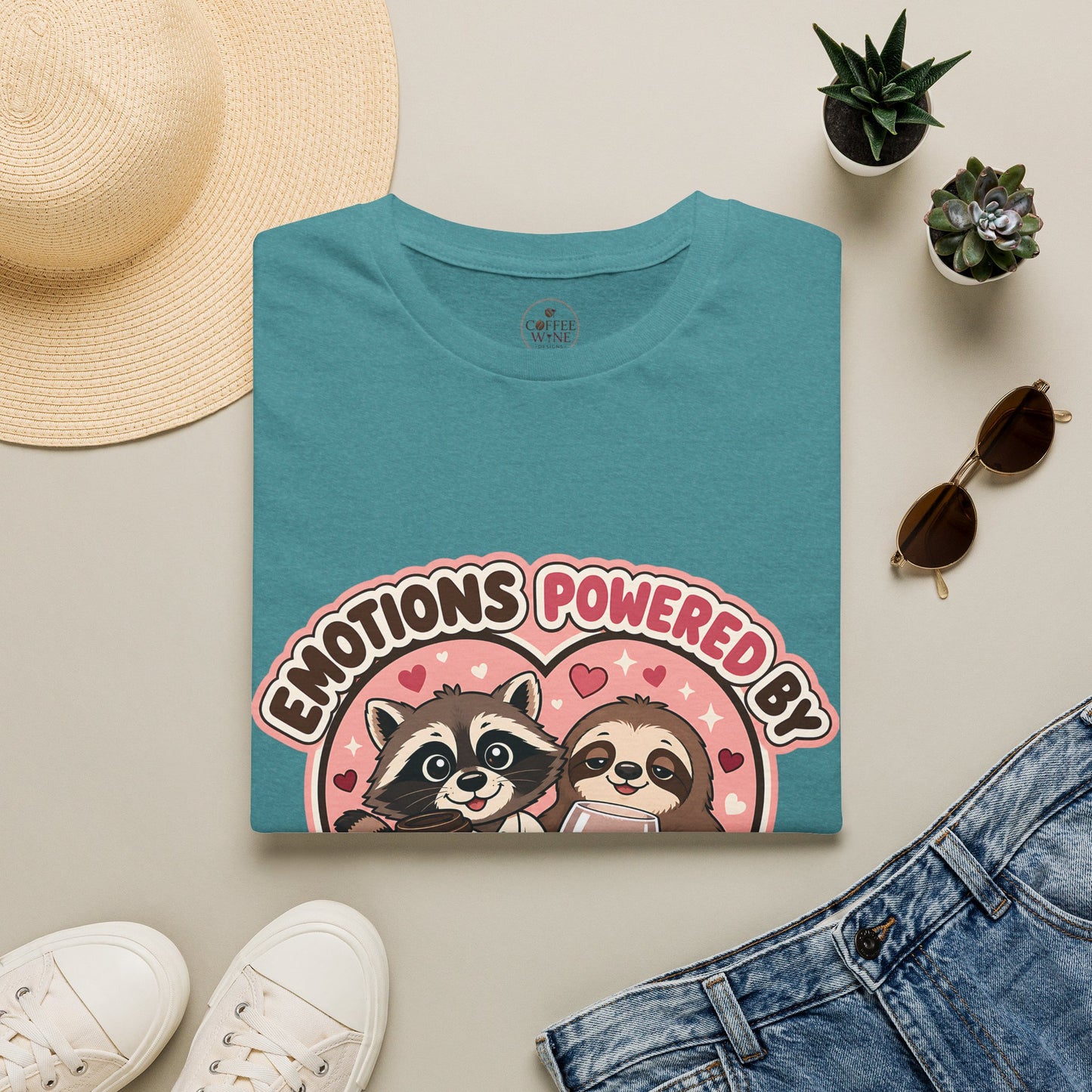 Emotions Powered By Coffee & Wine T-Shirt