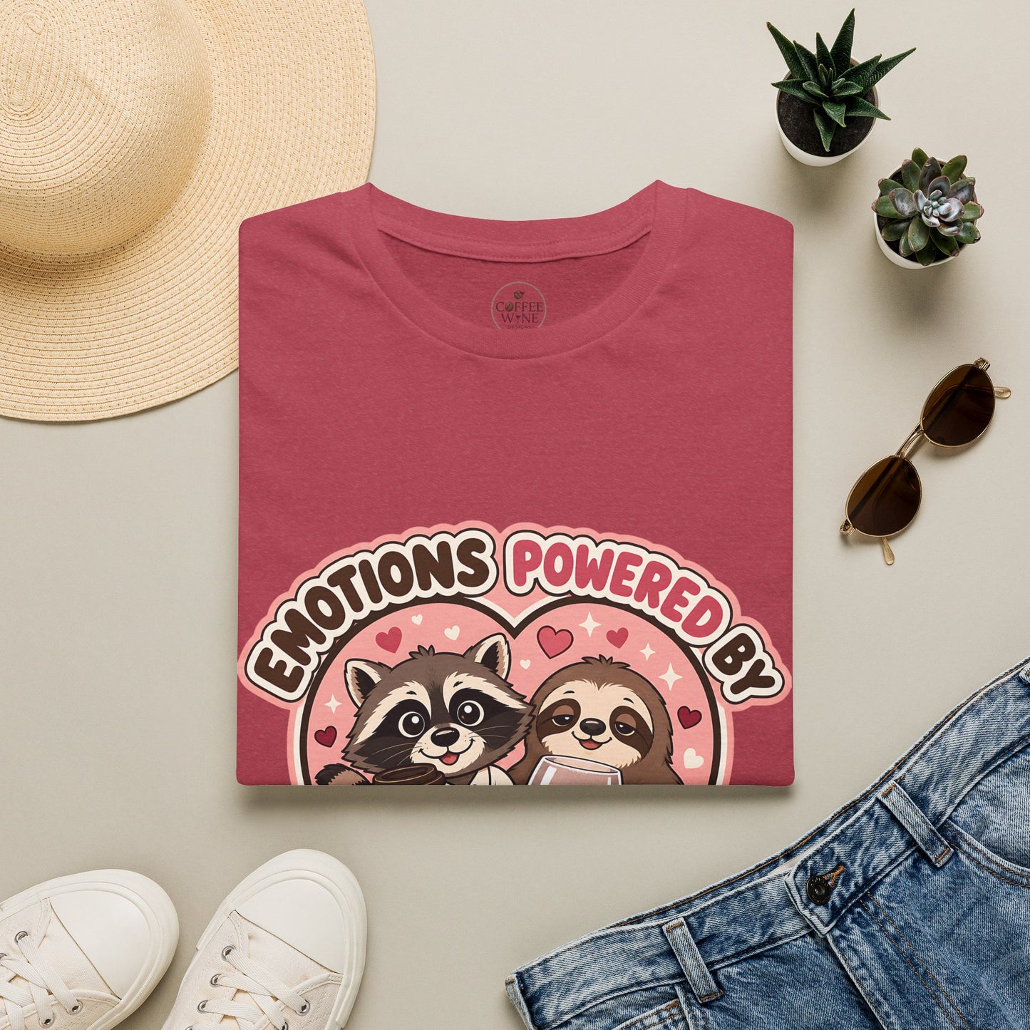Emotions Powered By Coffee & Wine T-Shirt