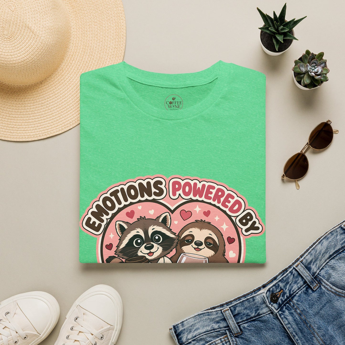 Emotions Powered By Coffee & Wine T-Shirt