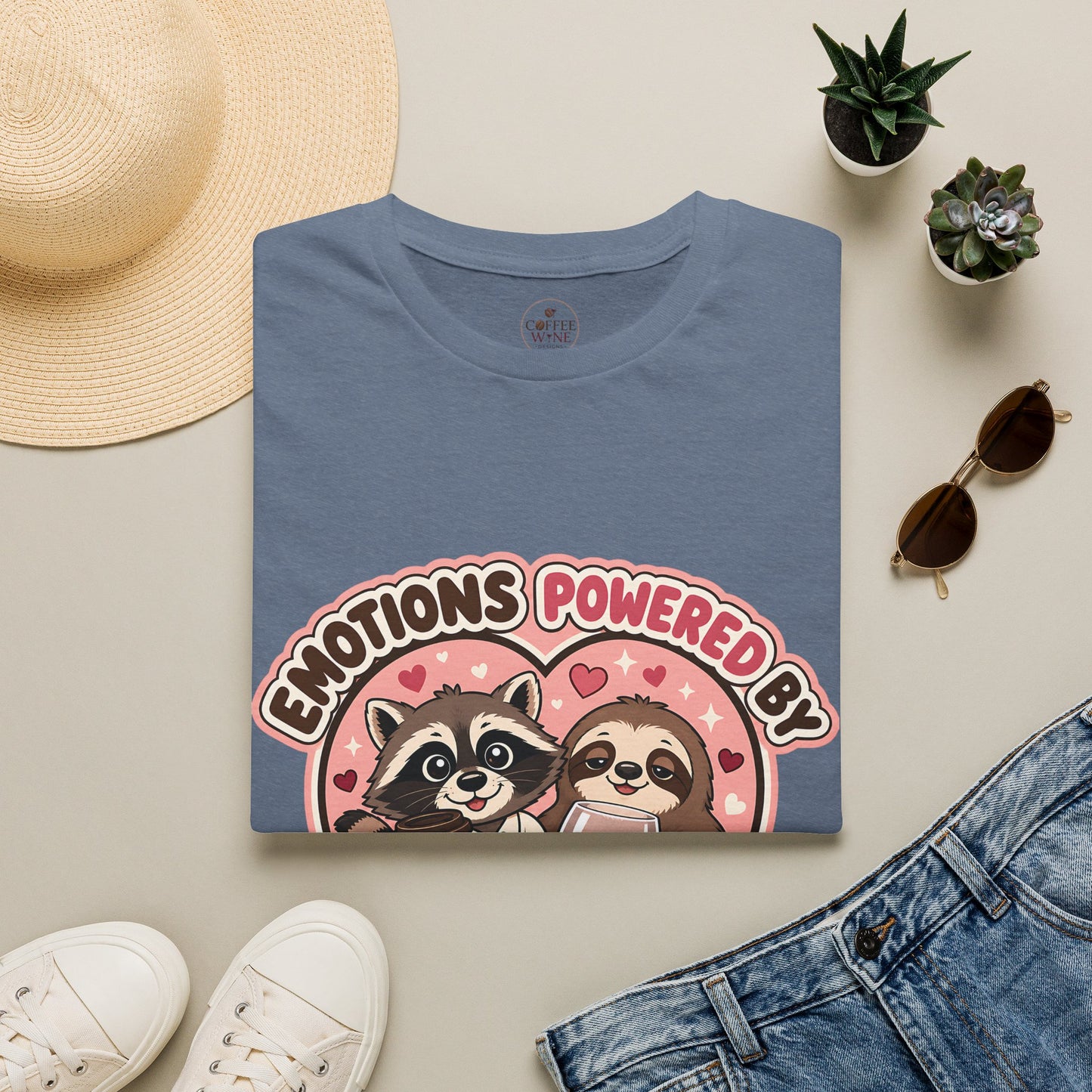 Emotions Powered By Coffee & Wine T-Shirt